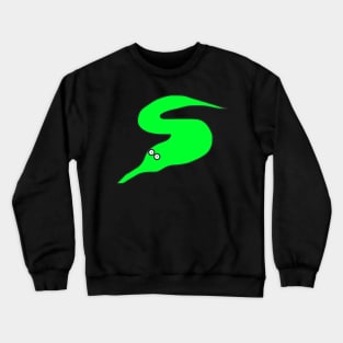 Green Squirmles Inspired Worm On A String Crewneck Sweatshirt